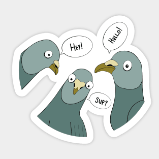 Greetings From The Pigeons Sticker